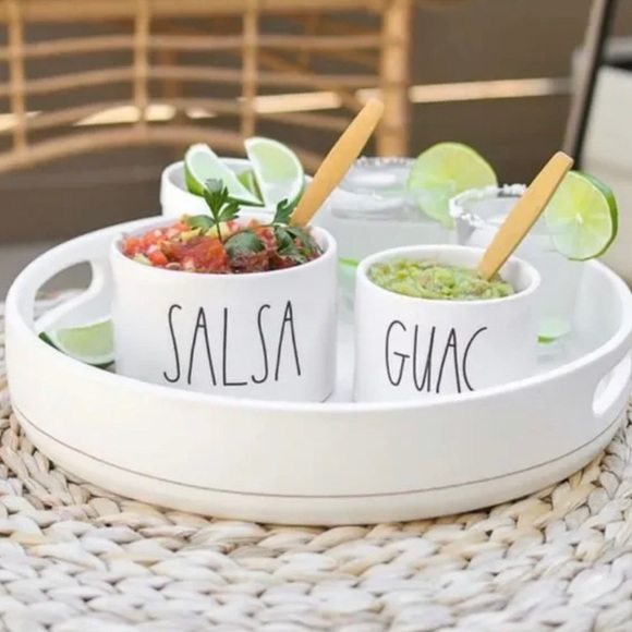 ✨HOST PICK!!✨🌸 RAE DUNN ARTISAN GUAC + SALSA SET WITH 2 BAMBOO SPOONS 🌸 - Picture 1 of 8